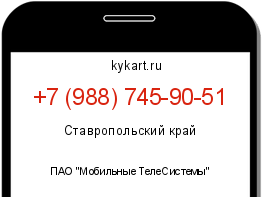 Информация о номере телефона +7 (988) 745-90-51: регион, оператор