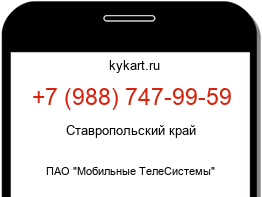 Информация о номере телефона +7 (988) 747-99-59: регион, оператор