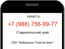 Информация о номере телефона +7 (988) 756-99-77: регион, оператор