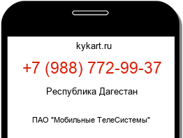 Информация о номере телефона +7 (988) 772-99-37: регион, оператор