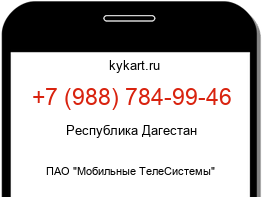 Информация о номере телефона +7 (988) 784-99-46: регион, оператор