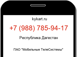 Информация о номере телефона +7 (988) 785-94-17: регион, оператор