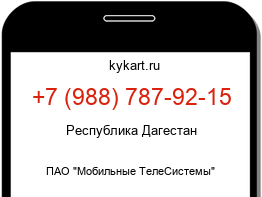 Информация о номере телефона +7 (988) 787-92-15: регион, оператор