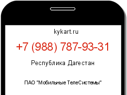 Информация о номере телефона +7 (988) 787-93-31: регион, оператор