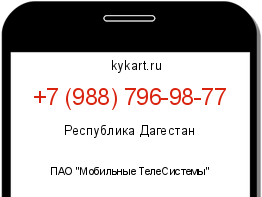 Информация о номере телефона +7 (988) 796-98-77: регион, оператор