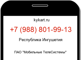 Информация о номере телефона +7 (988) 801-99-13: регион, оператор
