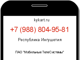 Информация о номере телефона +7 (988) 804-95-81: регион, оператор