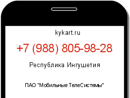 Информация о номере телефона +7 (988) 805-98-28: регион, оператор