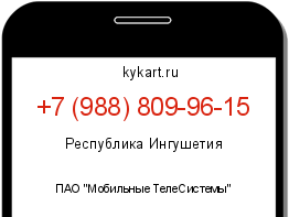 Информация о номере телефона +7 (988) 809-96-15: регион, оператор