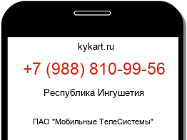 Информация о номере телефона +7 (988) 810-99-56: регион, оператор