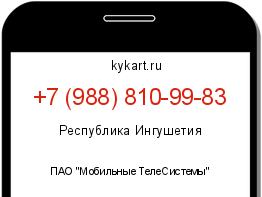 Информация о номере телефона +7 (988) 810-99-83: регион, оператор
