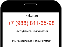 Информация о номере телефона +7 (988) 811-65-98: регион, оператор