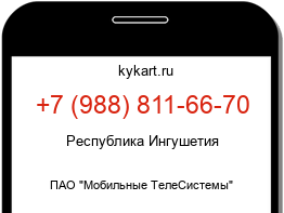 Информация о номере телефона +7 (988) 811-66-70: регион, оператор