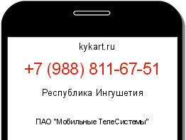 Информация о номере телефона +7 (988) 811-67-51: регион, оператор
