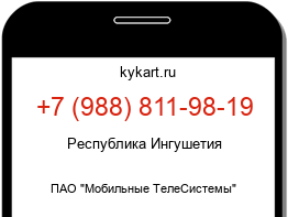Информация о номере телефона +7 (988) 811-98-19: регион, оператор