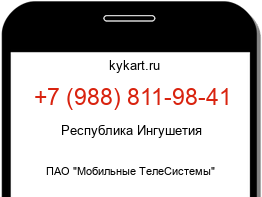 Информация о номере телефона +7 (988) 811-98-41: регион, оператор