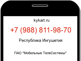 Информация о номере телефона +7 (988) 811-98-70: регион, оператор