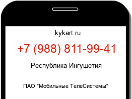 Информация о номере телефона +7 (988) 811-99-41: регион, оператор