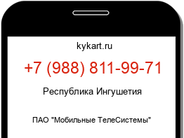 Информация о номере телефона +7 (988) 811-99-71: регион, оператор