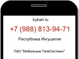 Информация о номере телефона +7 (988) 813-94-71: регион, оператор