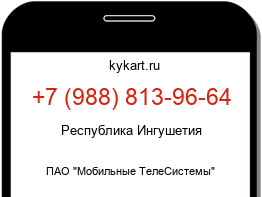 Информация о номере телефона +7 (988) 813-96-64: регион, оператор