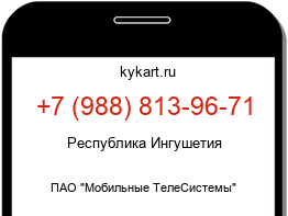 Информация о номере телефона +7 (988) 813-96-71: регион, оператор