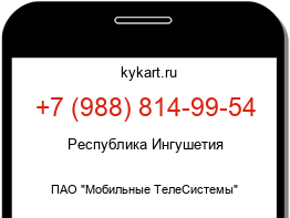 Информация о номере телефона +7 (988) 814-99-54: регион, оператор