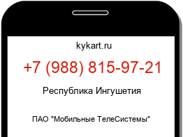 Информация о номере телефона +7 (988) 815-97-21: регион, оператор