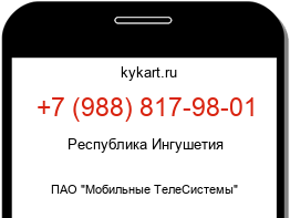 Информация о номере телефона +7 (988) 817-98-01: регион, оператор