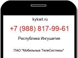 Информация о номере телефона +7 (988) 817-99-61: регион, оператор