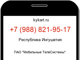 Информация о номере телефона +7 (988) 821-95-17: регион, оператор