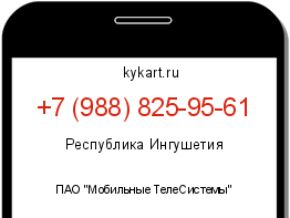 Информация о номере телефона +7 (988) 825-95-61: регион, оператор