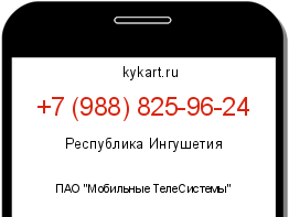 Информация о номере телефона +7 (988) 825-96-24: регион, оператор