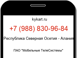 Информация о номере телефона +7 (988) 830-96-84: регион, оператор