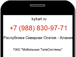 Информация о номере телефона +7 (988) 830-97-71: регион, оператор