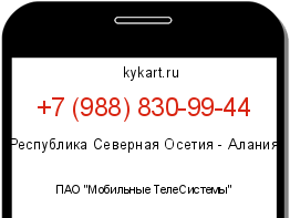 Информация о номере телефона +7 (988) 830-99-44: регион, оператор