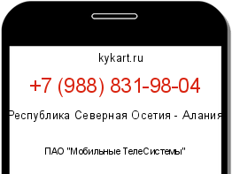 Информация о номере телефона +7 (988) 831-98-04: регион, оператор