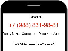 Информация о номере телефона +7 (988) 831-98-81: регион, оператор
