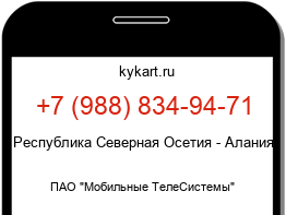Информация о номере телефона +7 (988) 834-94-71: регион, оператор