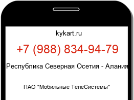 Информация о номере телефона +7 (988) 834-94-79: регион, оператор