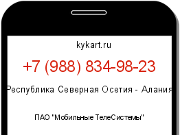 Информация о номере телефона +7 (988) 834-98-23: регион, оператор