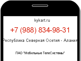 Информация о номере телефона +7 (988) 834-98-31: регион, оператор