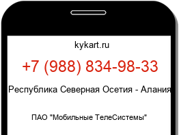 Информация о номере телефона +7 (988) 834-98-33: регион, оператор