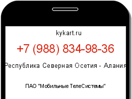 Информация о номере телефона +7 (988) 834-98-36: регион, оператор