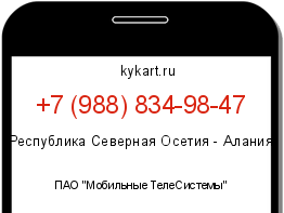 Информация о номере телефона +7 (988) 834-98-47: регион, оператор