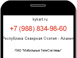 Информация о номере телефона +7 (988) 834-98-60: регион, оператор