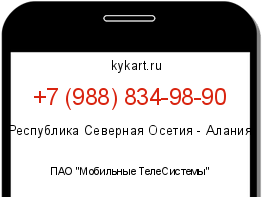 Информация о номере телефона +7 (988) 834-98-90: регион, оператор