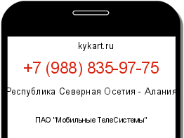 Информация о номере телефона +7 (988) 835-97-75: регион, оператор