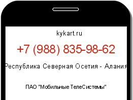 Информация о номере телефона +7 (988) 835-98-62: регион, оператор