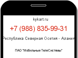 Информация о номере телефона +7 (988) 835-99-31: регион, оператор